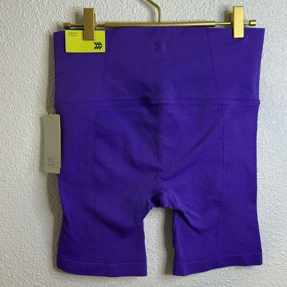 NWT- All in Motion- bright purple, high waisted seamless biker short- size large - Picture 3 of 6
